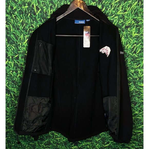 NWT Atlanta Falcons NFL Reebok Men’s Large Black Full Zip Soft Shell Jacket - Picture 4 of 6